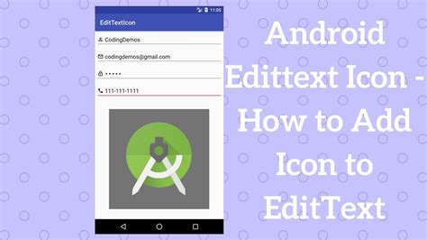 Android Edittext Icon How To Add Icon To Edittext Demo Youtube