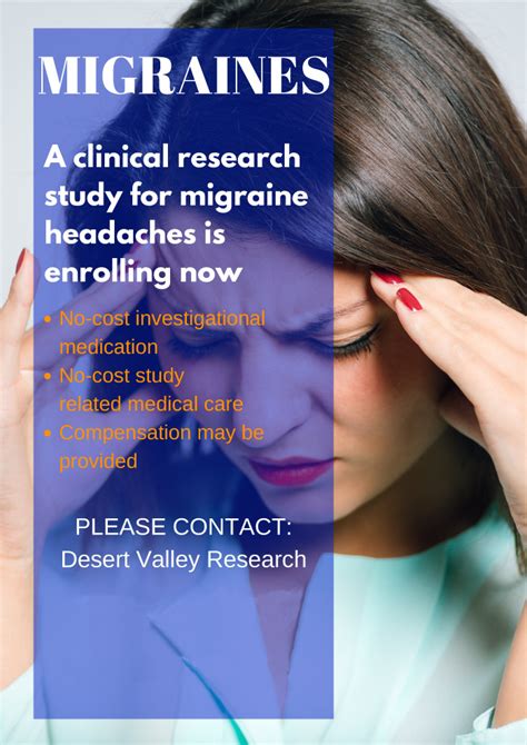 Migraine Headaches Rancho Mirage Ca Clinical Trial 37037