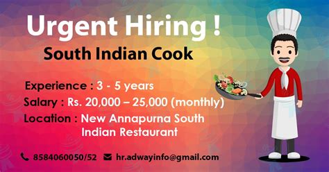 Search for the latest melaka jobs on careerjet, the employment search engine. Urgent Vacancy For South Indian Cook | Job opening, Job ...