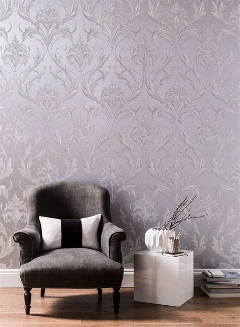 Grey Silver Wallpaper Living Room Homebase Wallpaper