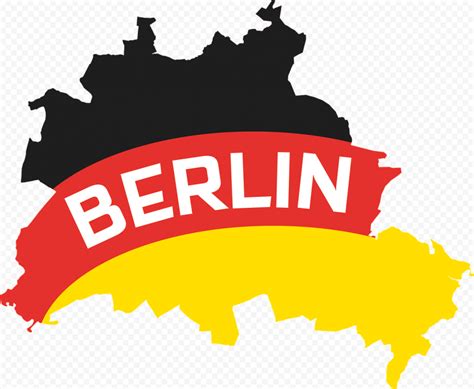 Berlin State Map With Germany Flag Png Image Citypng