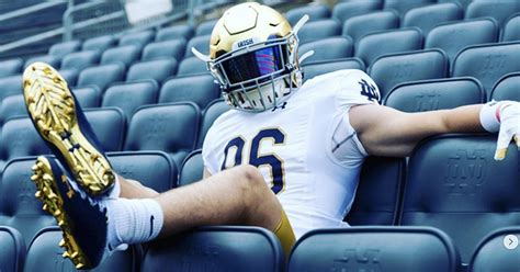 Notre Dame Te Commit Cooper Flanagan Makes Return Visit To South Bend
