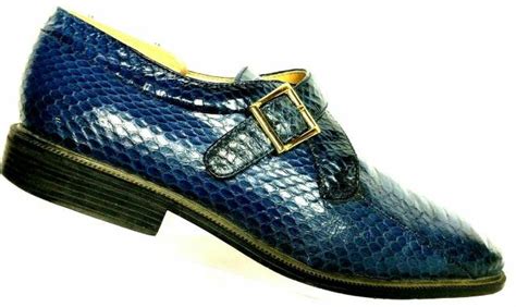 Giorgio Brutini Mens Blue Snakeskin Monk Strap Loafer Shoe Size 95 M