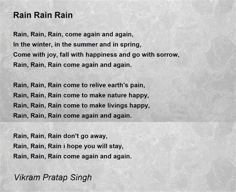 Rain Rain Rain Poem By Vikram Pratap Singh Poem Hunter