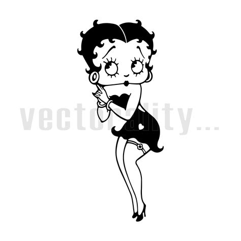 Betty Boop Pin Up Classic Cartoon Character Vector Art Instant Etsy