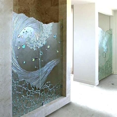 interesting etched shower doors door decals showers glass contemporary bathroom frosted uk in