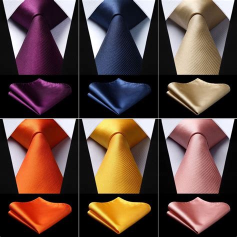 Party Wedding Men S Silk Woven Solid Color Neck Tie Pocket Square Set