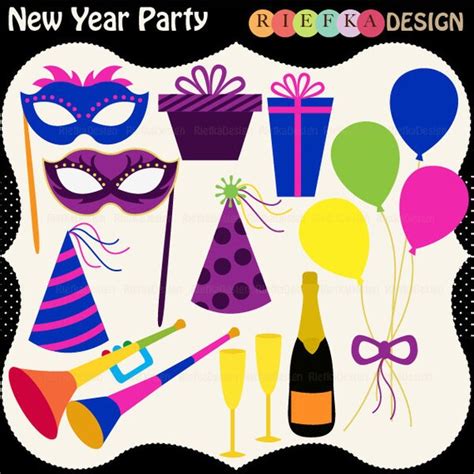 Items Similar To New Year Party Element Clipart New Year Digital