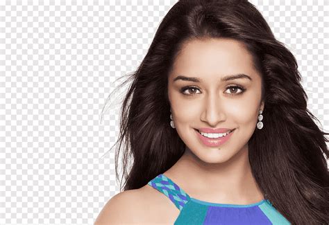 Shraddha Kapoor Woman Black Haired Wearing Blue Top Png Pngegg
