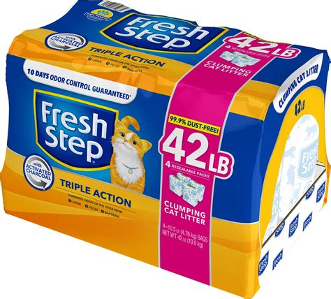 Fresh Step Triple Action Scented Clumping Cat Litter 105 Lb Bag Pack