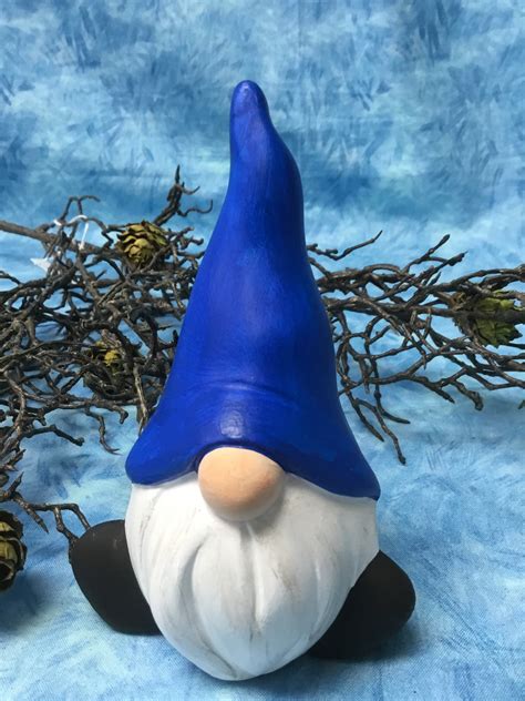 Gnome Handcrafted Gnome Blue Gnome Garden Gnome First Etsy