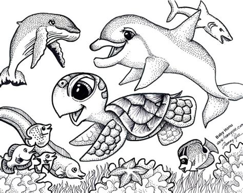 Octopuses are one of the most interesting coloring and sketching these drawing sheets will also provide stimulation and fun to the young minds. Baby Sea Animals Coloring Pages to Print For Kids