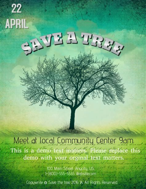 Save A Tree Template Postermywall