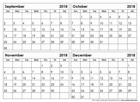 4 Month Printable Calendar Printable World Holiday