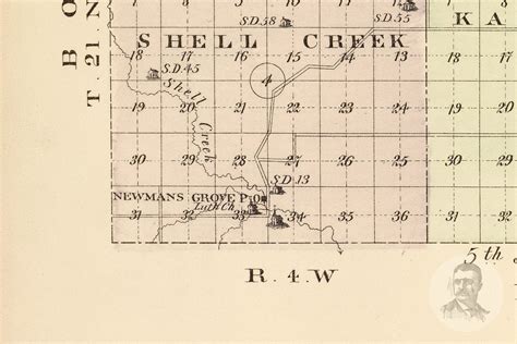Vintage Madison County Ne Map 1885 Old Nebraska Map Etsy