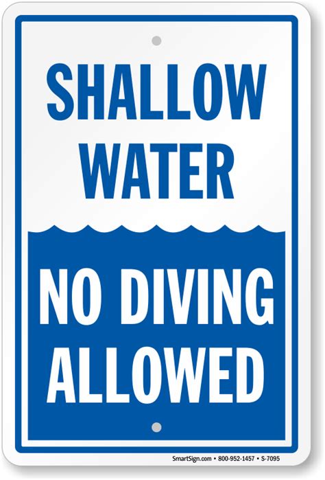 Shallow Water No Diving Allowed Sign Free Pdf Sku S 7095