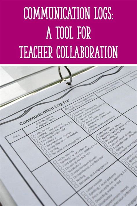 Communication Logs A Tool For Teacher Collaboration Learning At The