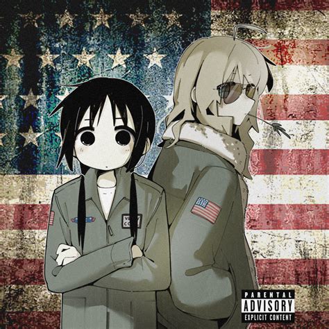 safebooru 2girls absurdres ahoge alternate costume american flag black eyes black hair blonde