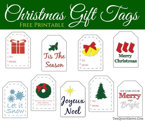 Printable christmas gift tags ⋆ the quiet grove