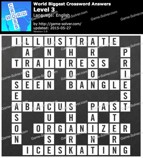 Worlds Biggest Crossword Level 3 Game Solver