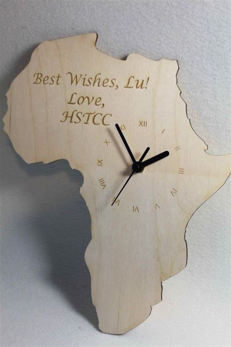 Custom Unique Bespoke Africa Shape Clock Africa Map Wooden Clock