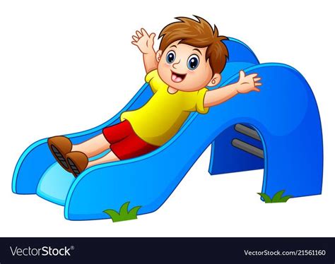 Illustration Of Boy Sliding In The Park Download A Free Preview Or