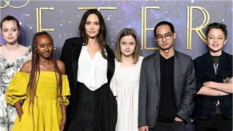 Angelina Jolie Poses With Five Of Her Kids On Eternals London Premiere