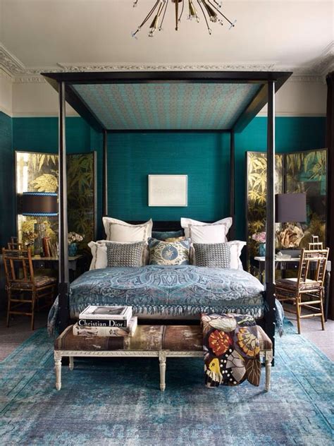 Powder gray is the new if you want a bedroom that's both bold and beautiful, then this is the decorating scheme for you. 4 posted | Teal bedroom, Blue master bedroom, Dark teal ...