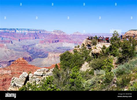 Tourists At Mather Point South Rim Grand Canyon National Park