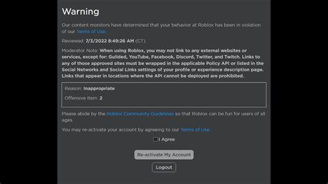 Our Content Monitors Have Determined That Your Behavior At Roblox