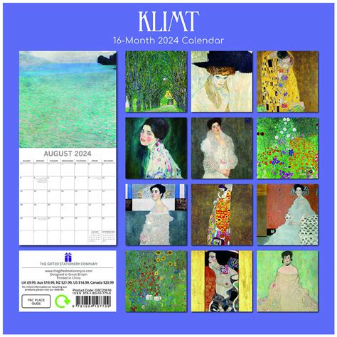 Klimt 2024 Calendar Fayth Sarine