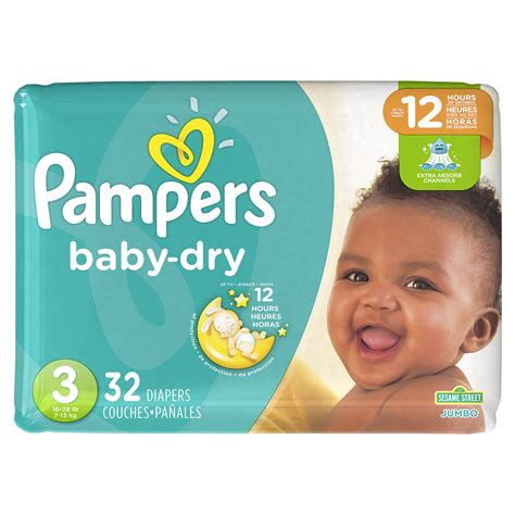 Pampers Baby Dry Disposable Diapers Size 3 32 Count Jumbo Amazon