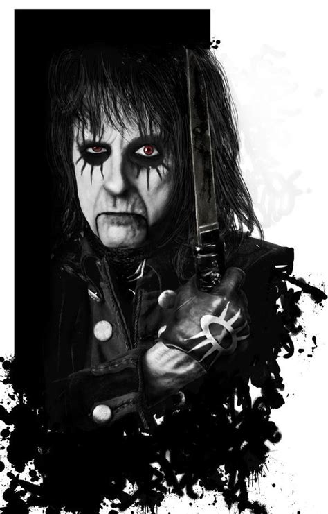Alice Cooper Detroit State Of Michigan Caricature Rock N Roll Bands Eyes Illustration