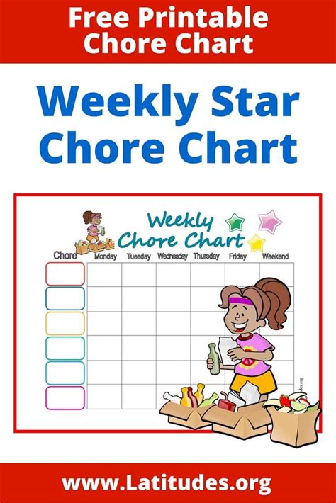 Weekly Star Chore Chart Acn Latitudes Chore Chart Chore Chart Kids