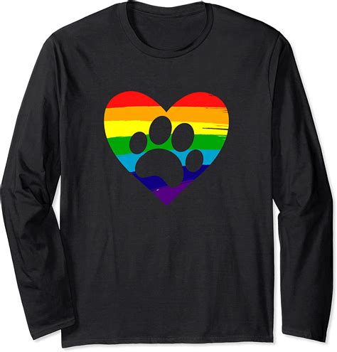 Furry Pride Flag Long Sleeve Gay Furry Pride Fandom Paw Rainbow LGBT Flag