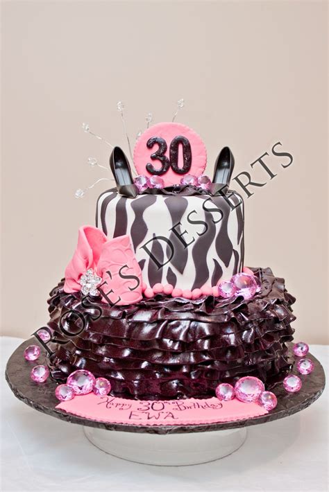 30th Birthday Cake Girly Style Roses Desserts Pinterest