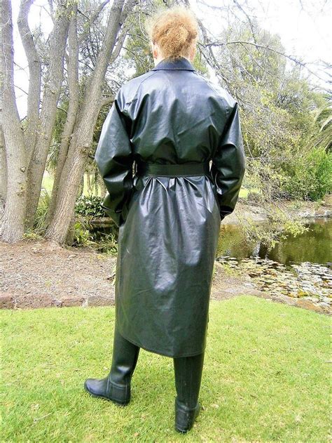 Fa Af B H Rubber Raincoats Rainwear Girl Patent