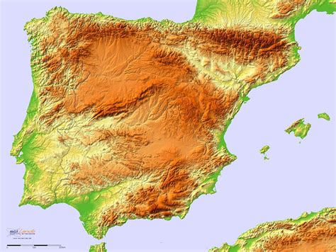 Relief Map Of Spain Map Of Spain Relief Southern Europe Europe