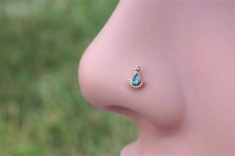 Bollywood Rose Gold Nose Stud Rose Gold Nose Ring Etsy Rose Gold