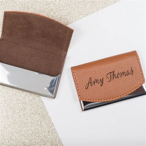 Protect your business cards, stay organized and make a professional impression with an engraved metal business card holder from vistaprint. Personalized Business Card Holder - Laser Engraved Custom ...