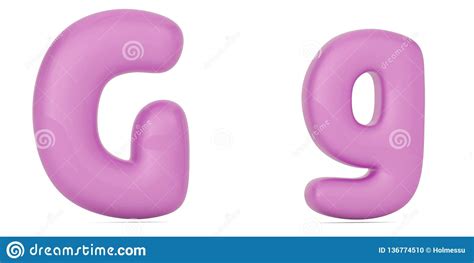 Glossy Color Fat Cartoon Alphabet Letter G Isolated On White Background