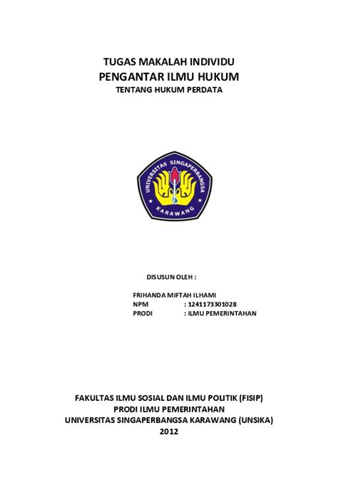Contoh Cover Makalah Individu - Aneka Macam Contoh