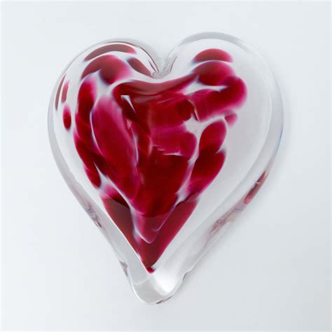 Forget Me Not Heart Paperweight By April Wagner Art Glass