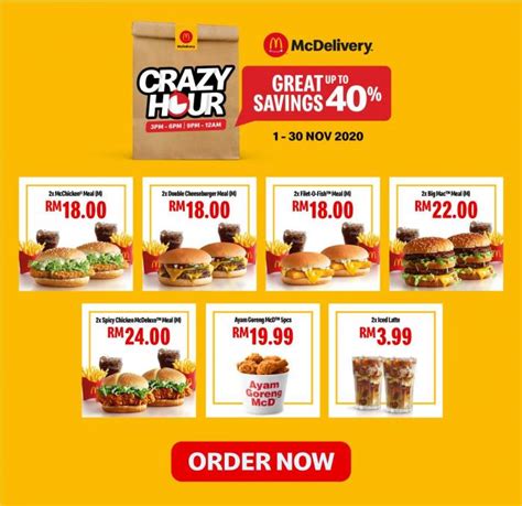 Find the mcdonald's coupon codes you want among our 34 promo codes. McDonald's McDelivery Crazy Hour Promotion Savings Up To ...