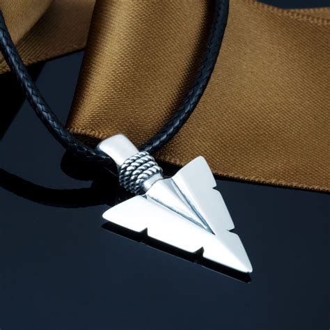 925 Sterling Silver Unique Charm Arrowhead Arrow Pendant Necklace For Men