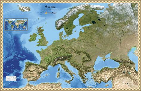 Europe Satellite Wall Map