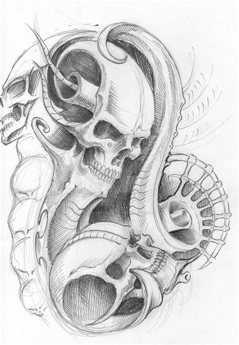 Biomech Skulls 1 By Inquisitiontattoo On Deviantart