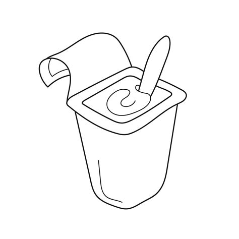 Simple Coloring Page Funny Yogurt To Be Colored The Coloring Book For