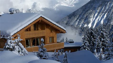 Hd Wallpaper Wondrous Chalet In The French Alps In Winter Forest