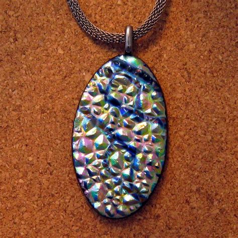 Dichroic Glass Pendant Fused Glass Pendant Dichroic Jewelry Dichroic Necklace Fused